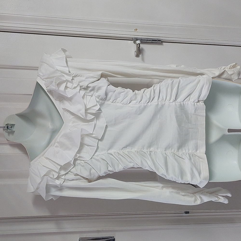 Boston Proper White Ruffled Top - Picture 4 of 8